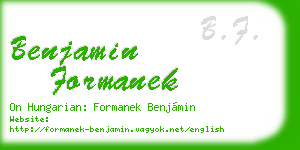 benjamin formanek business card